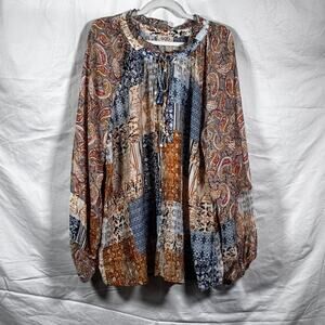 GiGio Blouse Size 1XL Retro Cottagecore Boho Romantic Feminine Flowy